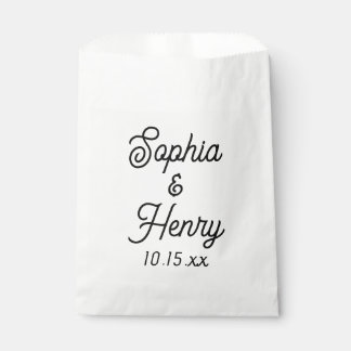 Hochzeit Elegante Script Black Modern Typografy Geschenktütchen