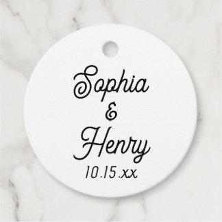 Hochzeit elegante Script Typografie Schwarz-Weiß Geschenkanhänger