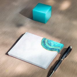 Hochzeit Elegante Wasserfarbe Aquamarin & Gold Geo Post-it Klebezettel