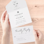 Hochzeit Eleganter Chic Moderner einfacher QR-Code All In One Einladung<br><div class="desc">Besteht aus kursiver Schrift- und Serifentypografie. Diese Elemente sind modern,  einfach und elegant. Dieses wurde von White Paper Birch Co. exklusiv für Zazzle entworfen. Abrufbar unter: http://www.zazzle.com/store/whitepaperbirch</div>