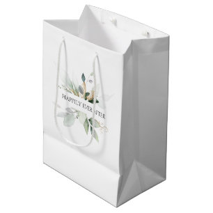 Hochzeit Eleganter Grün glücklich immer nach Mittlere Geschenktüte