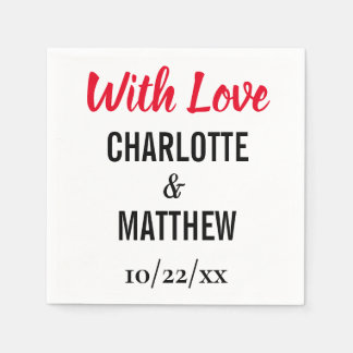 Hochzeit Eleganter moderner Typografie mit Liebe Serviette
