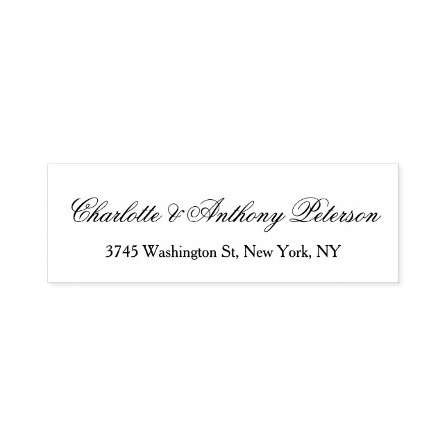 Hochzeit Eleganter Script Creative Schwarz-weiß Fa Permastempel (Design)