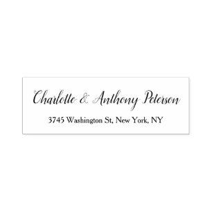 Hochzeit Eleganter Script Creative Schwarz-weiß Fa Permastempel