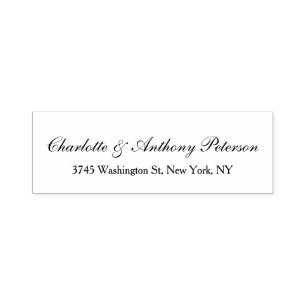 Hochzeit Eleganter Script Creative Schwarz-weiß Fa Permastempel