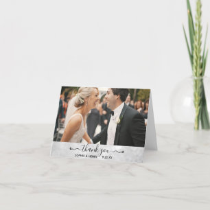 Hochzeit Elegantes modernes Typografie Foto Vielen Dankeskarte