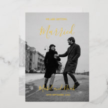 Hochzeit Elegantes Schwarz-weißes Foto Gold