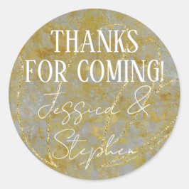 Hochzeit Elegantes Silver Lining Runder Aufkleber