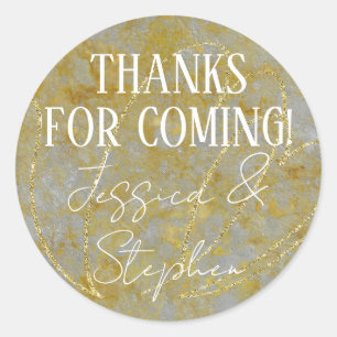 Hochzeit Elegantes Silver Lining Runder Aufkleber