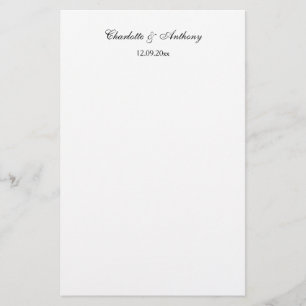 Hochzeit Elegantes Skript Kreatives Schwarz Weiß Briefpapier