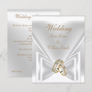 Hochzeit Elegantes White Gold Rings Einladung