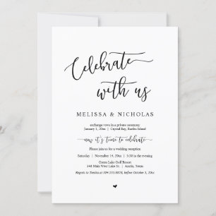 Hochzeit Elopement, Feiern Sie mit uns, leger Einladung