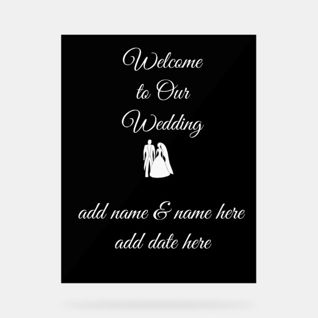Hochzeit / Empfangsschild Acrylschild (Vorderseite)