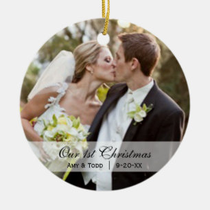 Hochzeit Erstmaliges Weihnachtsschmuck zum Foto