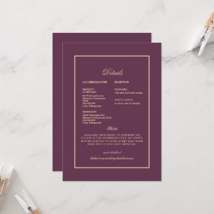 Hochzeit Ethnisch Indisch Lila & Gold Detail Einladung
