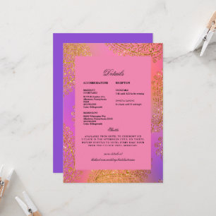 Hochzeit Ethnische Indische Farbige Details Einladung