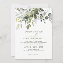 Hochzeit Eukalyptus Greenery Watercolor Herbal Einladung