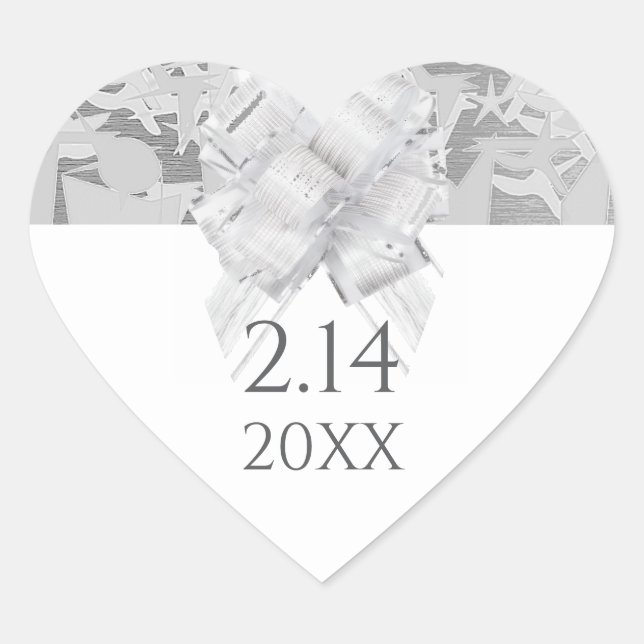 Hochzeit/Feier/Urlaub Herz-Aufkleber (Vorderseite)