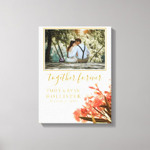 Hochzeit Forever Golden Script Oleander Floral Leinwanddruck