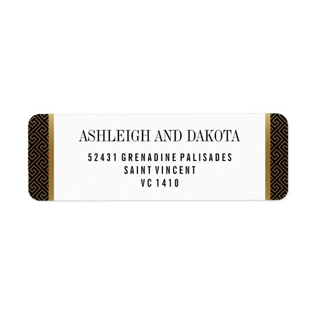 Hochzeit | Formale goldene Geometrie auf schwarz (Vorne)