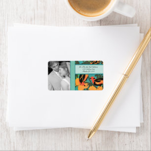 Hochzeit Foto Art Deco Birds UAWG oder vielen Dank Adressaufkleber