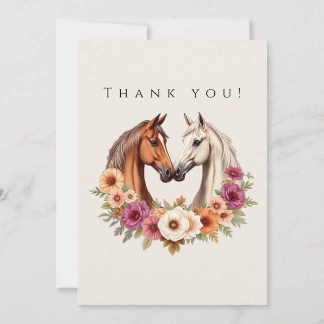 Hochzeit Foto-Dankeschön - Country Western Pferde Einladung (Rückseite)