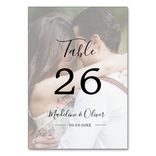 Hochzeit Foto Elegante Moderne Tischnummer