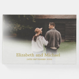 Hochzeit Foto Gold Elegante Hochzeit Gästebuch