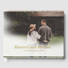 Hochzeit Foto Gold Elegante Hochzeit Gästebuch