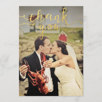 Hochzeit Foto Gold Foil Vielen Dank Karten