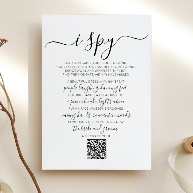 Hochzeit Foto Hunt Game I Spy Game QR Code Card Einladung (Von Creator hochgeladen)