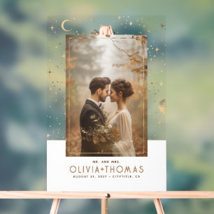 Hochzeit Foto Mr. and Mrs. Elegant Gift Acrylschild