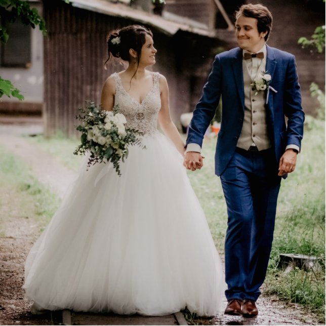 Hochzeit Foto Statuette für einen Schelf Freistehende Fotoskulptur (Vorne)
