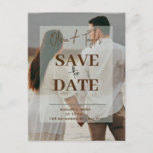 Hochzeit Foto transparent Save The Date Karte