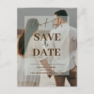Hochzeit Foto transparent Save The Date Karte