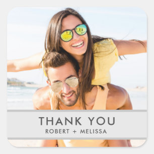 Hochzeit Foto Vielen Dank für Ihr Interesse Sticke Quadratischer Aufkleber