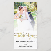 Hochzeit Foto Vielen Dank Shiny Imitats Gold Foil