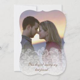 Hochzeit Foto Vintage Spitze Damaskus Einladungen