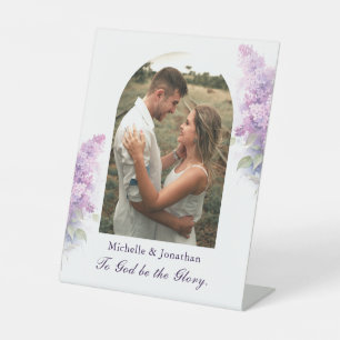 Hochzeit Foto zu Gott sei der Ruhm Christlich Lila Sockelschild