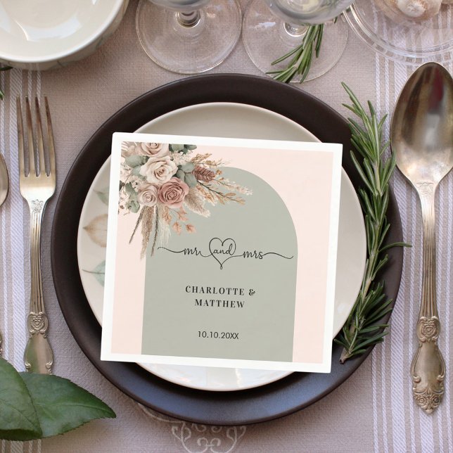 Hochzeit Frau Herz rosa Bogen Serviette (Von Creator hochgeladen)