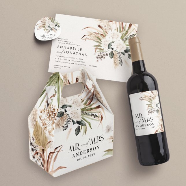 Hochzeit Frau Pampas eucalyptus modernes boho Part Geschenkschachtel (Von Creator hochgeladen)