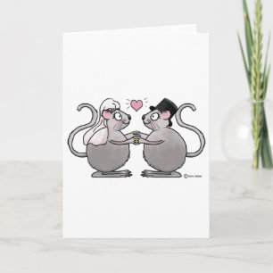 Hochzeit Frisch Vermählt Jubiläum Mäuse Maus Paar Karte