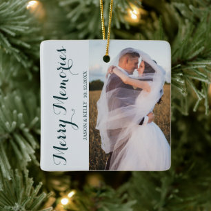 Hochzeit frohe Erinnerungen Foto Keramik Ornament