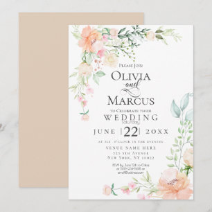 HOCHZEIT   Frühlingspastel Wasserfarben Blume Einladung