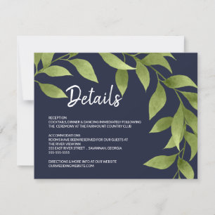 Hochzeit führt Aquarell-Weide-Gast-Info einzeln Einladung