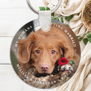 Hochzeit für Haustiere Personalisiertes Hunde-Foto Schlüsselanhänger