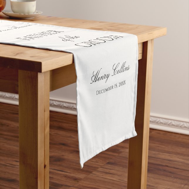 Hochzeit Gedenkanker-Symbol Vater des Bräutigams Kurzer Tischläufer