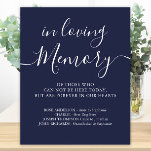 Hochzeit Gedenkfeier Marineblau In Liebevoller Eri Poster
