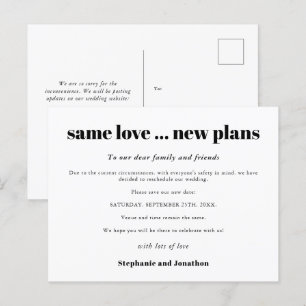 Hochzeit Gleiche Liebe Neue Pläne Neuer Termin spe Ankündigungspostkarte