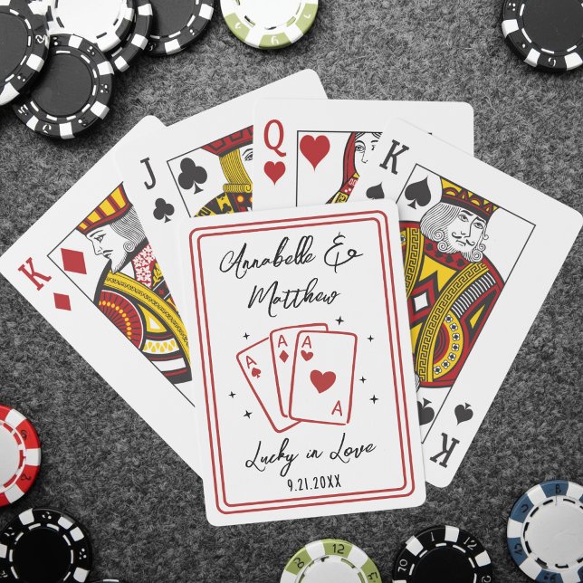 Hochzeit Glücklich Verliebt Spielkarten (Lucky In Love Wedding Matches Poker Cards )